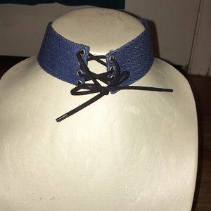 Denim choker